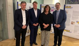 Projektleiterin Christine Frick mit den Präsidenten der Rotary Clubs: Christian Alzheimer, Frank Dörje, Florian Prester